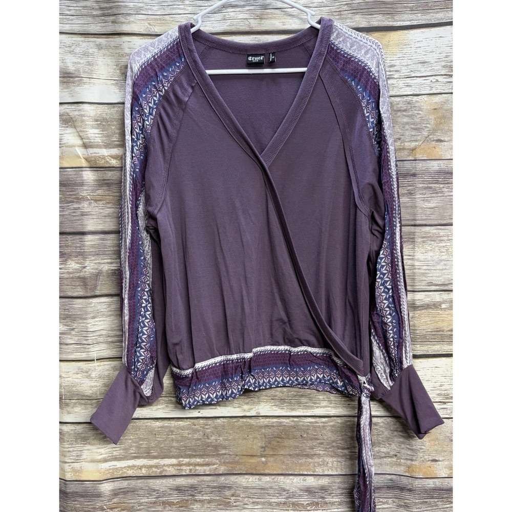 Cruel Girl Women's XS Purple Surplice Top Shirt Blouse Western Cowgirl